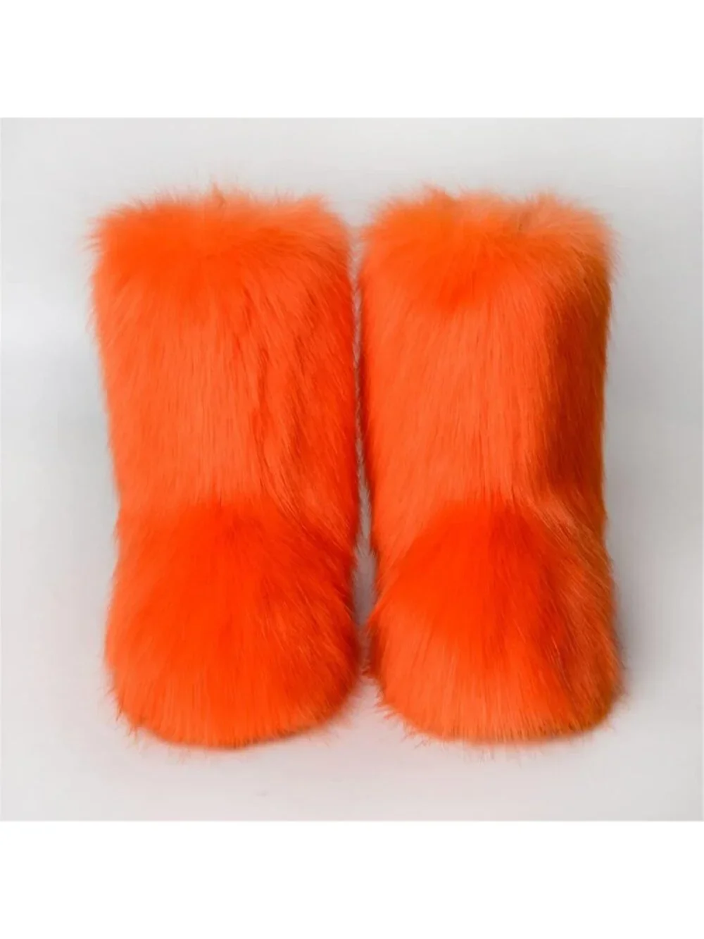 Cozy Faux Fur Mid-Calf Winter Boots | Fluffy Fuzzy Snow Shoes for Outdoor Wear